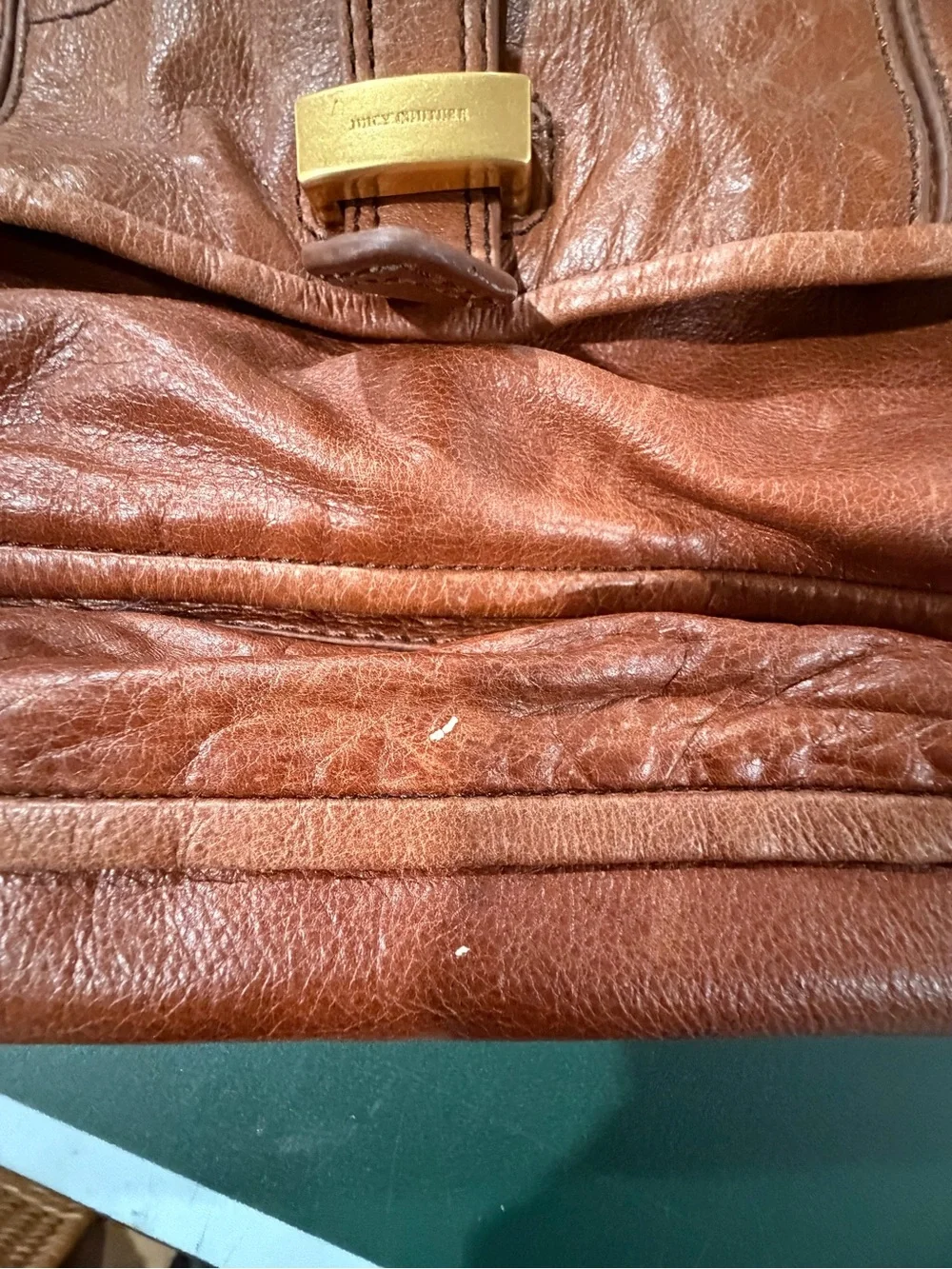Juicy Couture Burnt Orange Leather Hobo Shoulder Bag